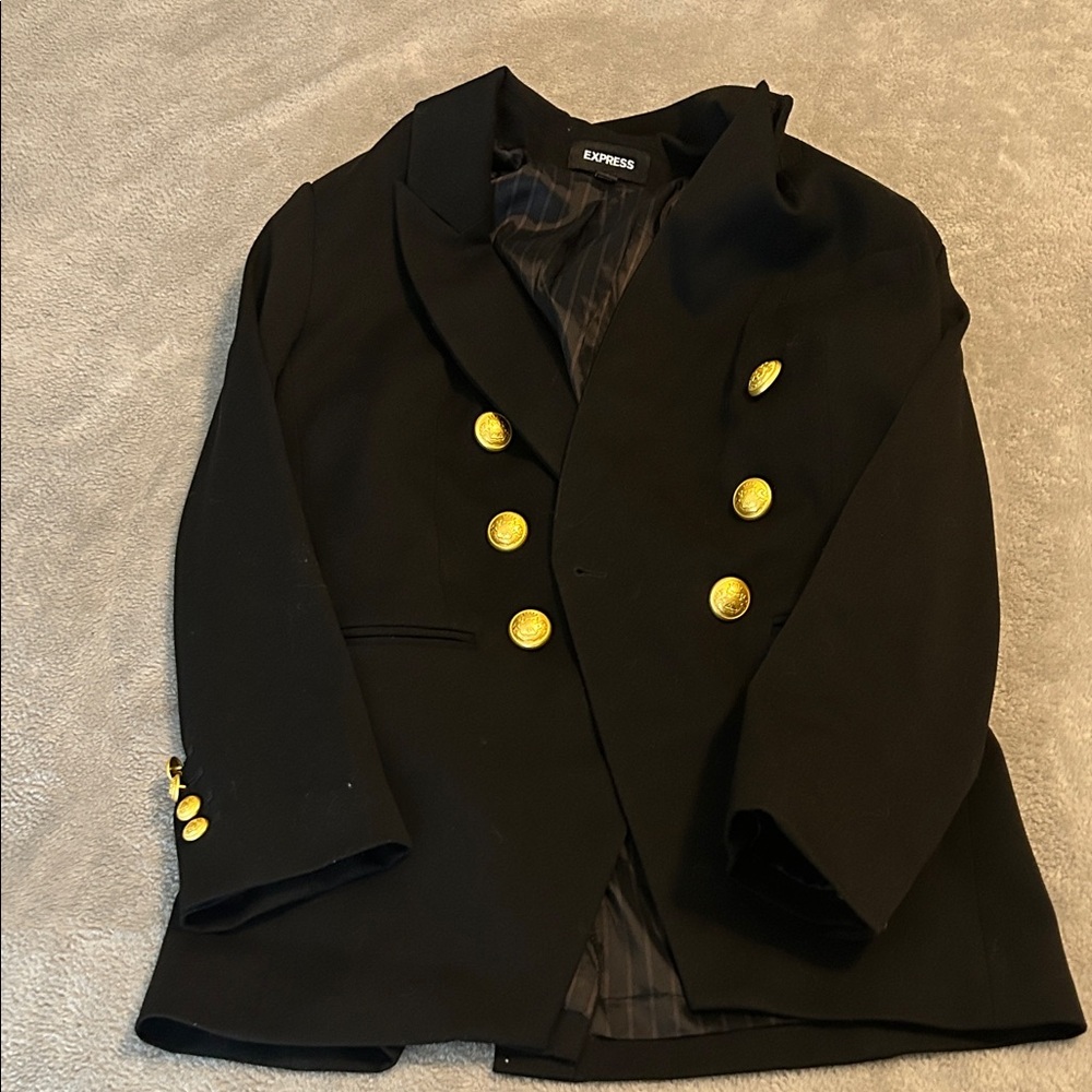Express Black Blazer with Gold Buttons